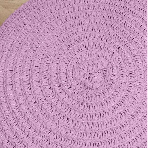 Purple  Mini Minimalist Straw Bag - Picture 4 of 4